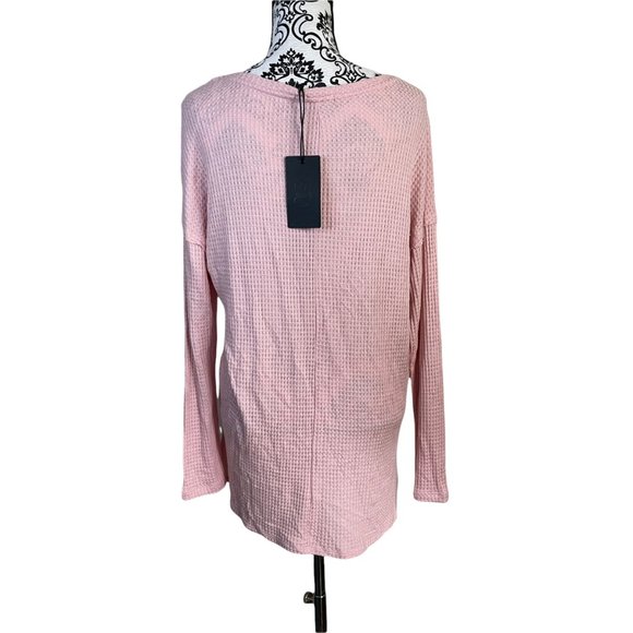GIBSONLOOK | Women's Pink Thermal V-neck Tunic Medium - Picture 5 of 7